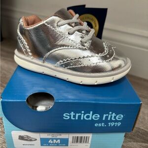 Silver infant dress shoes